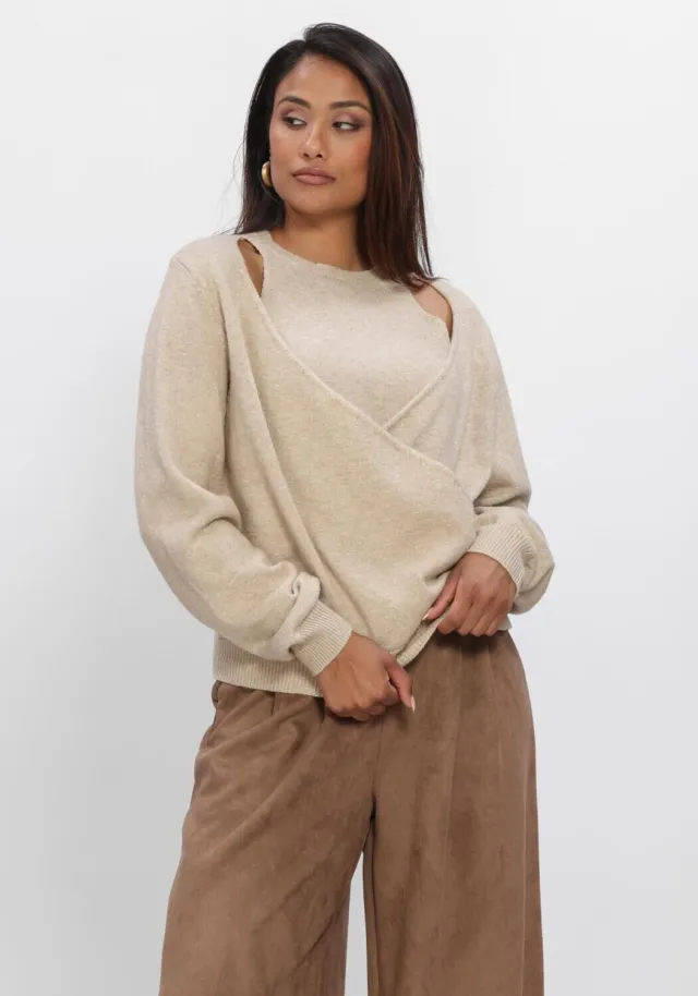 Nukus Dames Truien & Vesten Merel Pullover Lurex - Beige