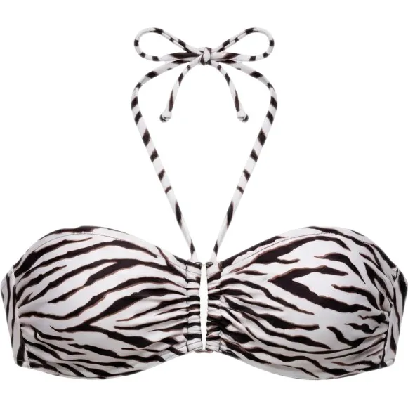 banana moon Halter-bikinitop model 'FADIO WILDJUNGLE' Grijs