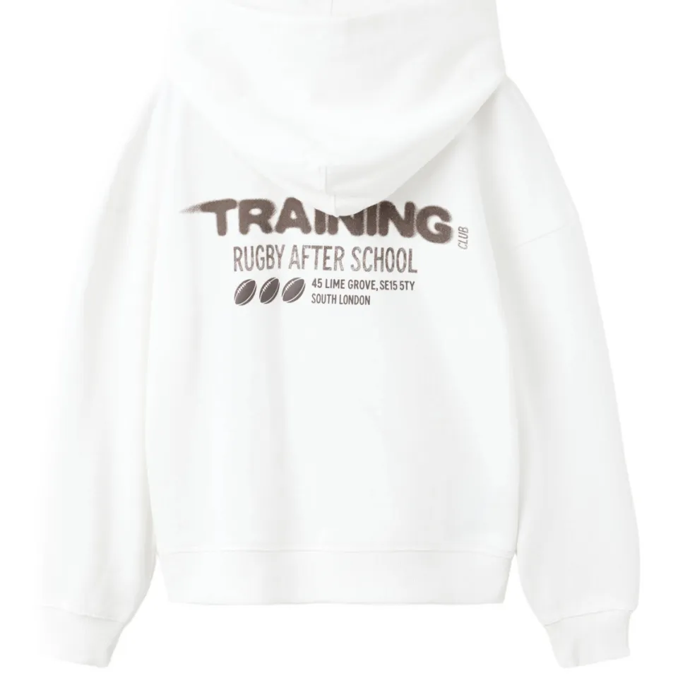 Mango Kids hoodie met backprint - wit, foto 3