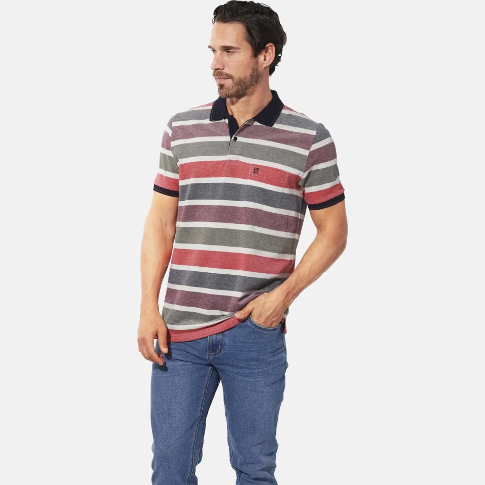 Babista regular fit gestreepte polo Plus Size - oranje, foto 3