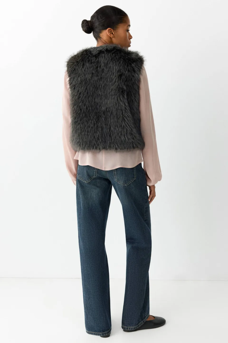Mango Teen imitatiebont bodywarmer zwart, foto 4