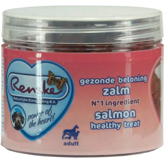 Renske Gezonde Beloning zalm snackhartjes hond 100 g