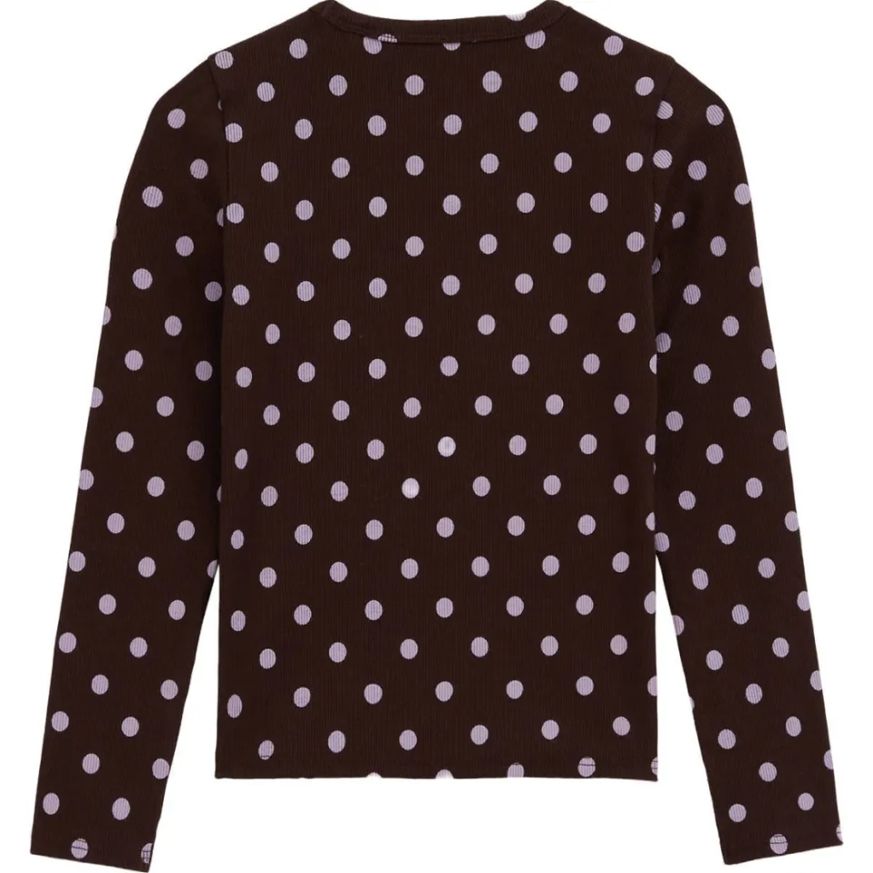 WE Fashion longsleeve met stippen bruin, foto 4