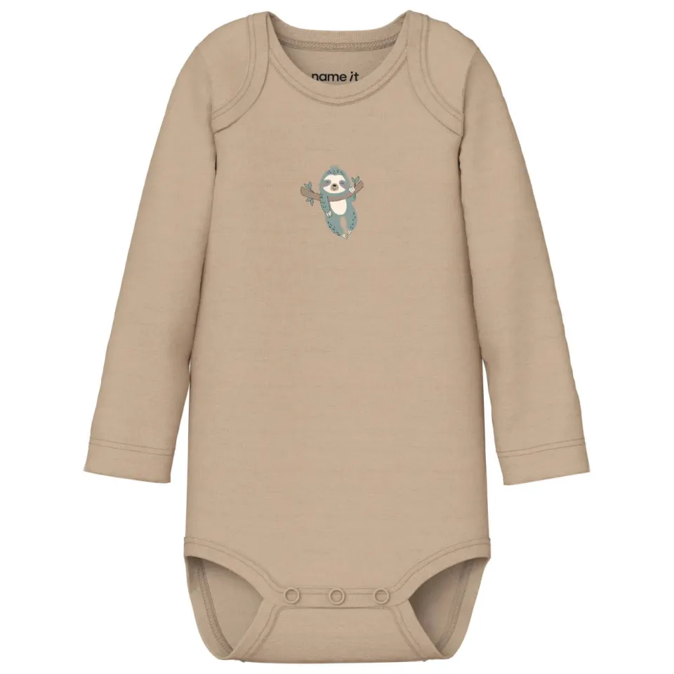 NAME IT BABY gebreide rompers met print (set van 3) zand/bruin/ecru, foto 3