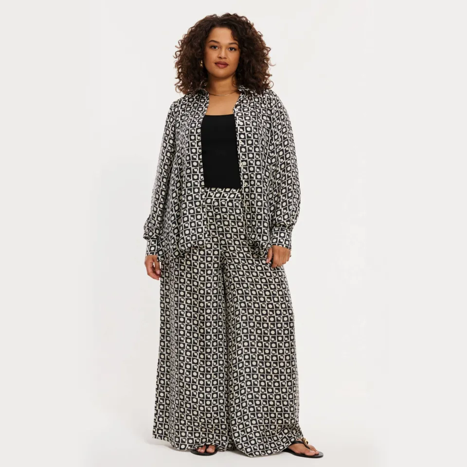 Yoek Sundeck broek zwart/wit