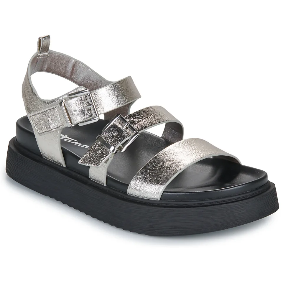 Tamaris 28401-957 sleehak sandalen zilver, foto 3