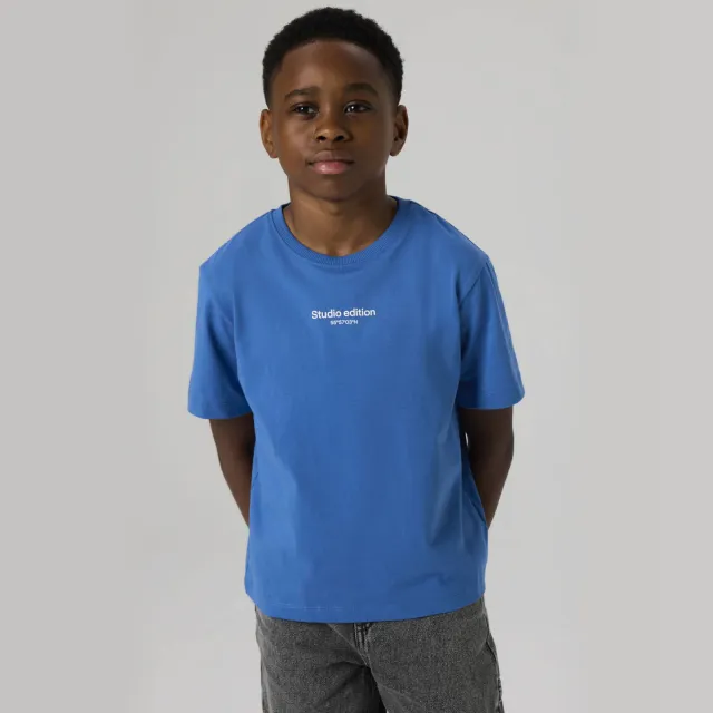 NAME IT t-shirt blauw met tekstopdruk