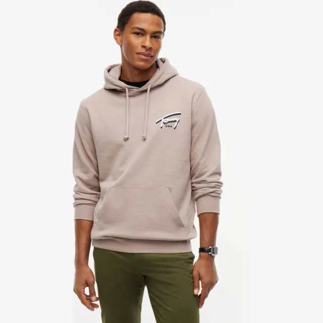 Tommy Jeans regular fit hoodie met logo - limestone dust