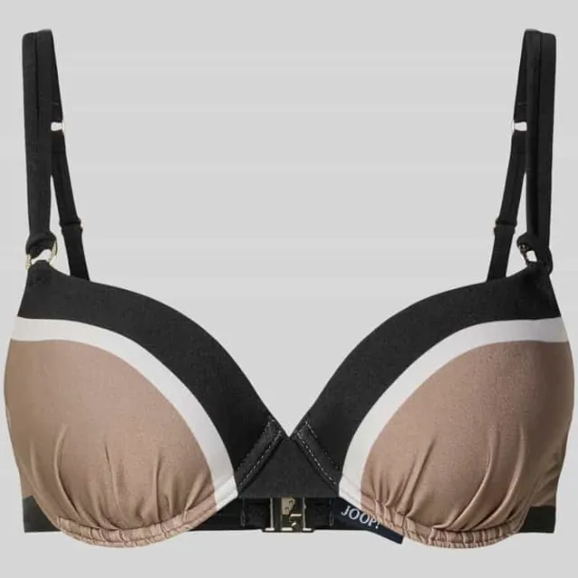 Joop! Bikinitop in colour-blocking-design Zwart