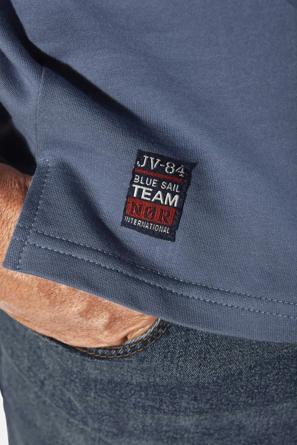 Jan Vanderstorm longsleeve JORNSEN Plus blauw, foto 6