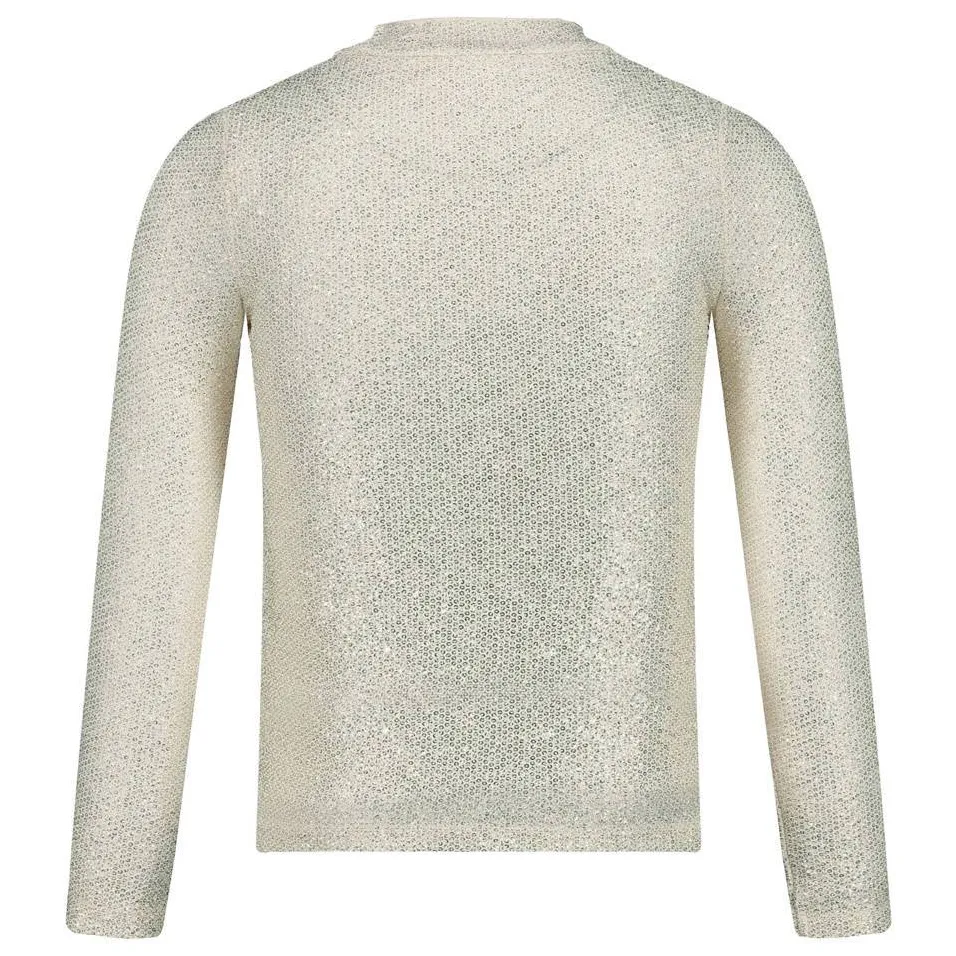 Jubel longsleeve met pailletten offwhite, foto 3