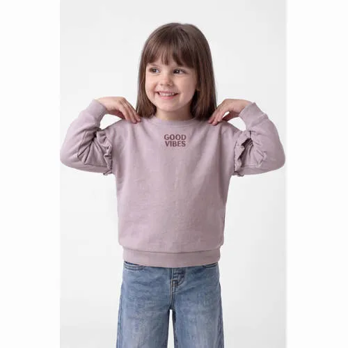NAME IT MINI sweater met ruches en tekst - paars, foto 2
