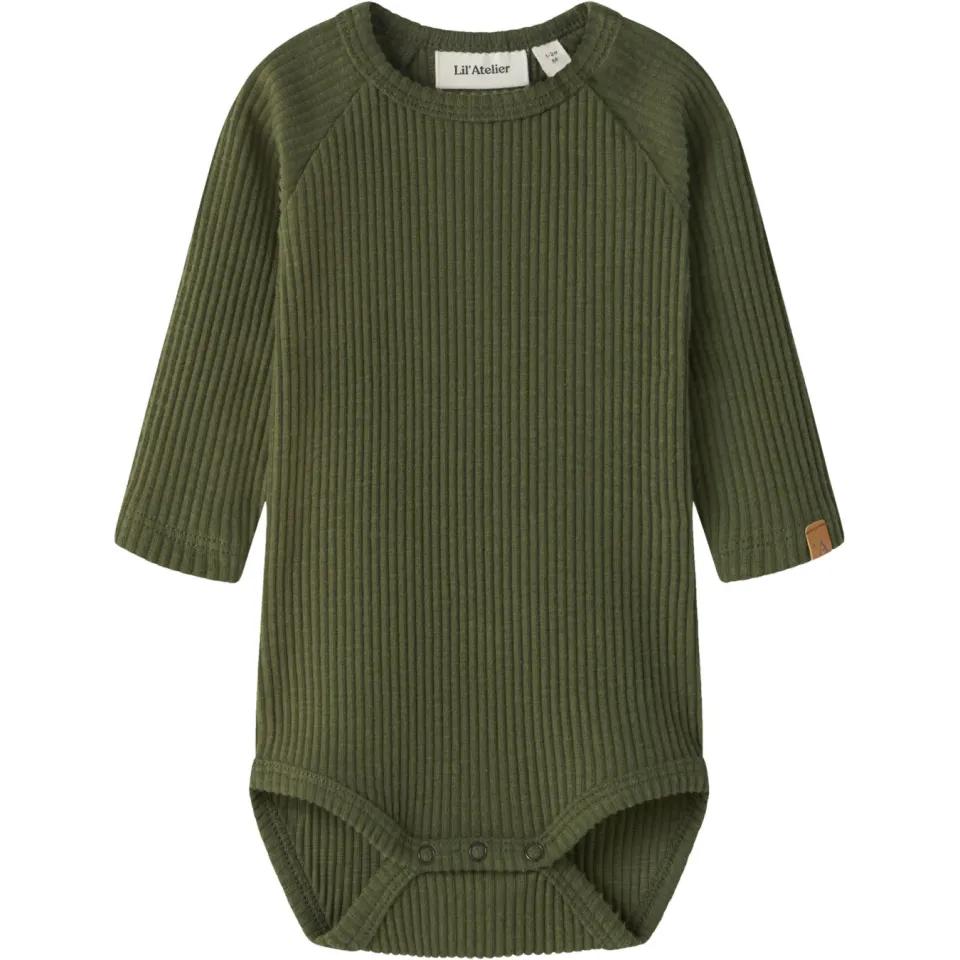 Lil' Atelier BABY gebreide romper - groen Jongens Stretchkatoen Ronde hals
