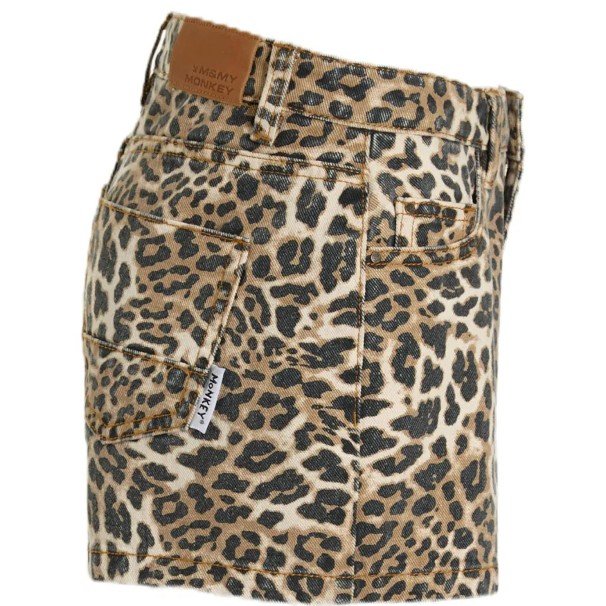 Me & My Monkey denim short Novi panterprint bruin, foto 4