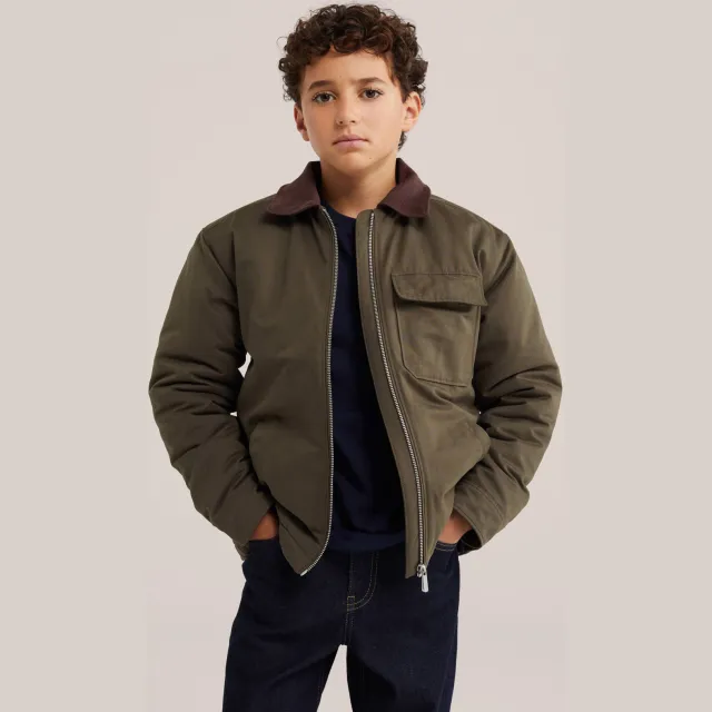 WE Fashion junior tussenjas olijfgroen
