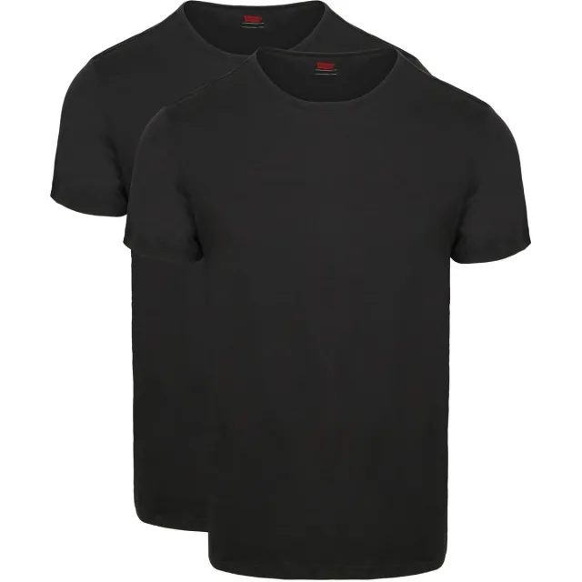 Levi's T-shirt Levis T-shirt Solid Crew Zwart 2Pack