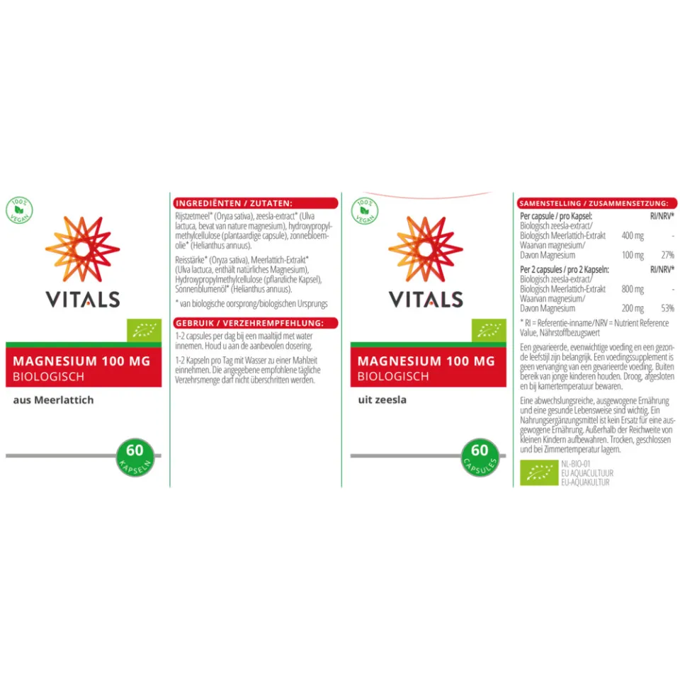 Vitals Magnesium Biologisch 100 mg capsules, foto 4