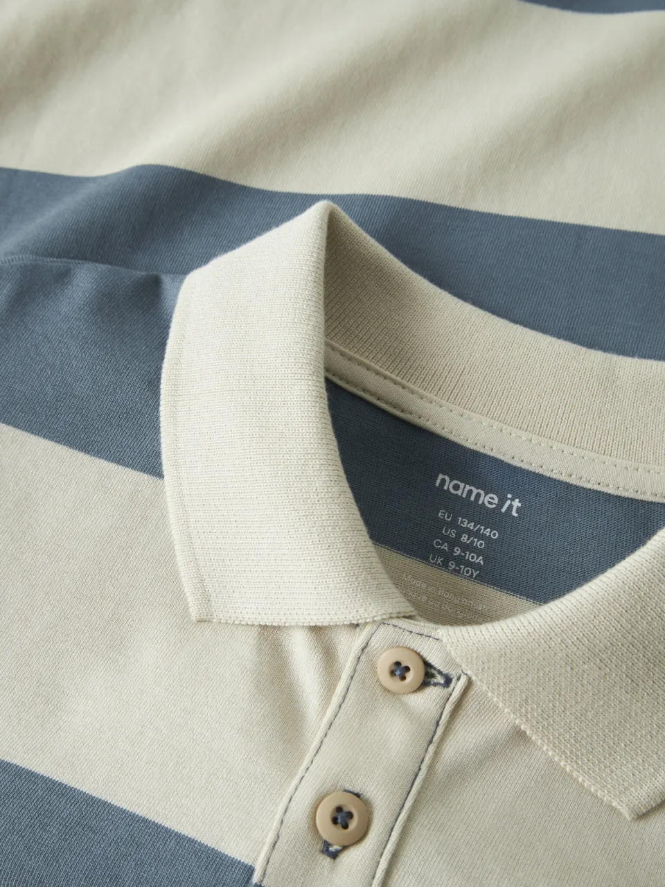 NAME IT KIDS rechtvallende gestreepte polo - blauw Jongens Katoen Polokraag, foto 4