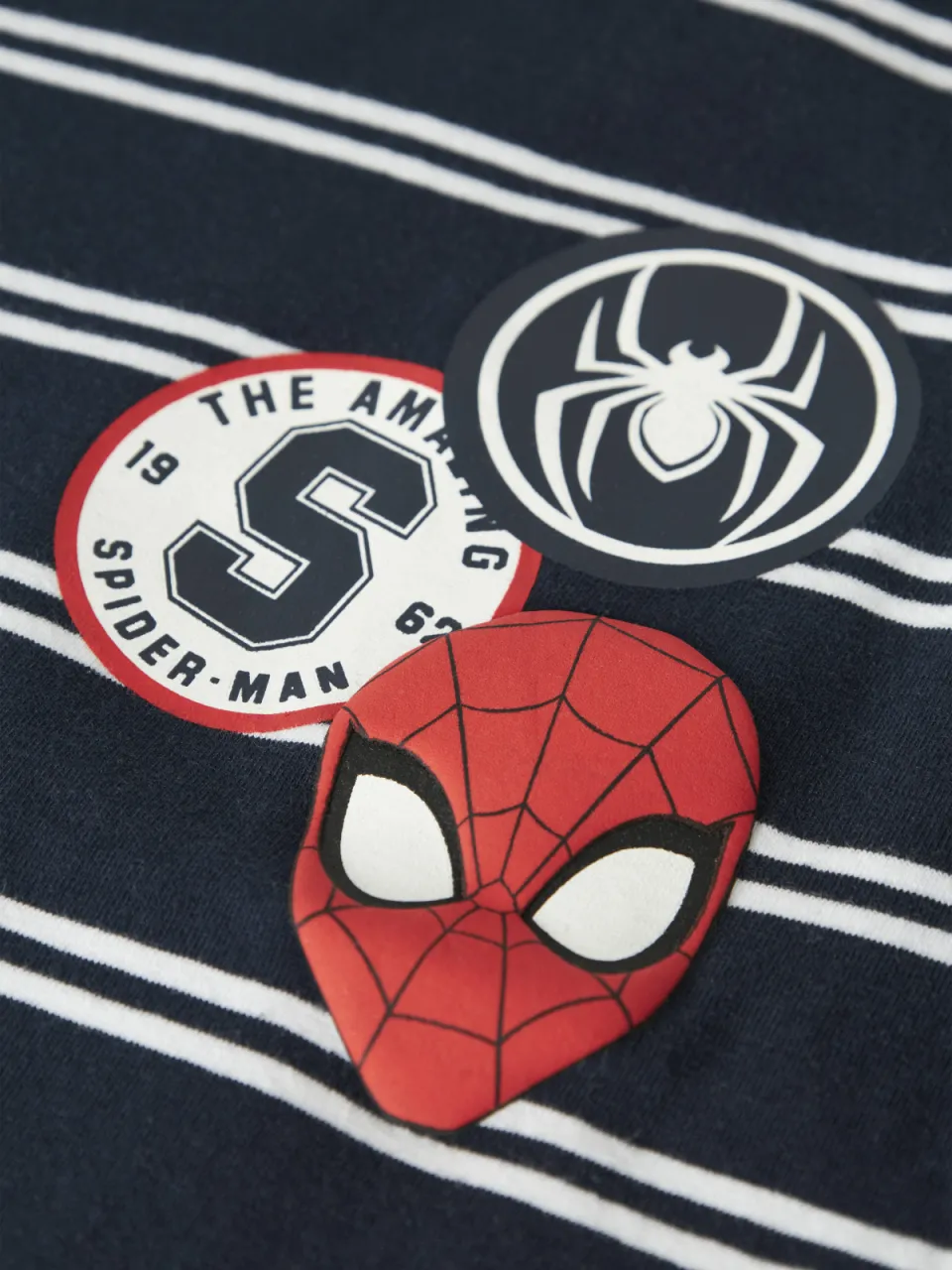 NAME IT MINI Spider-Man gestreepte longsleeve donkerblauw, foto 4