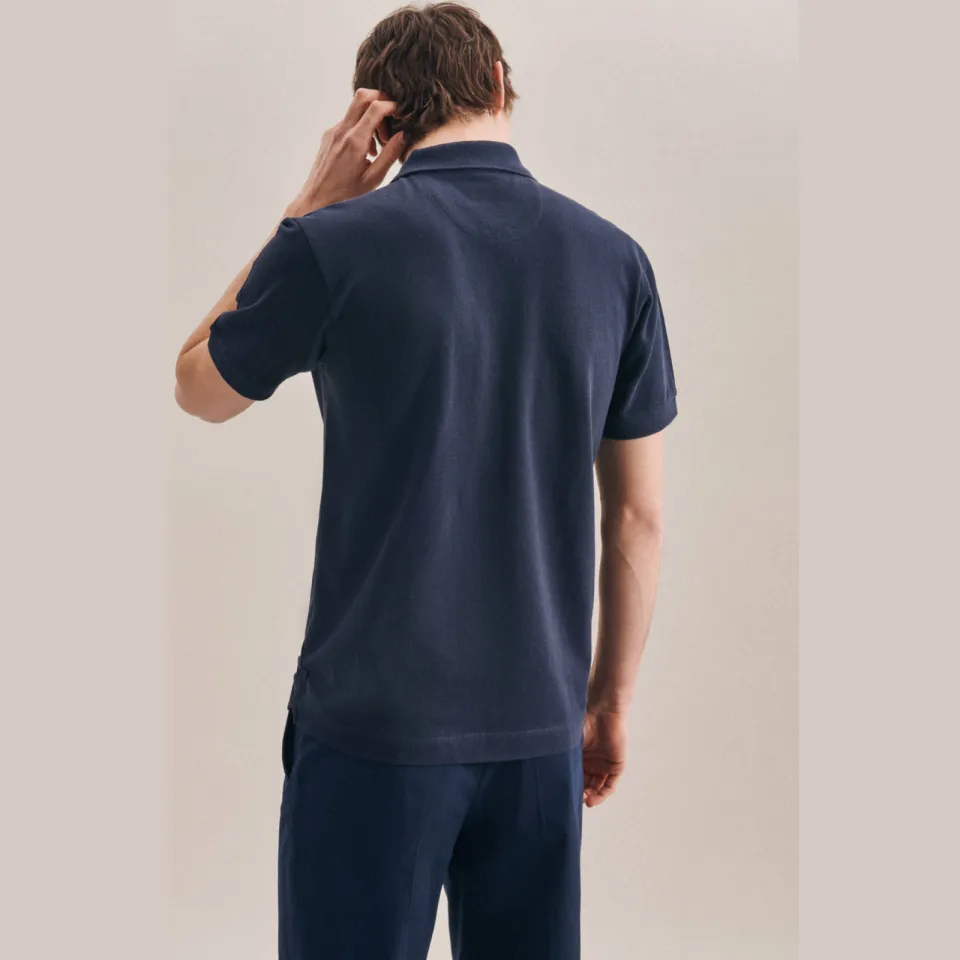 Seidensticker regular fit polo donkerblauw, foto 6