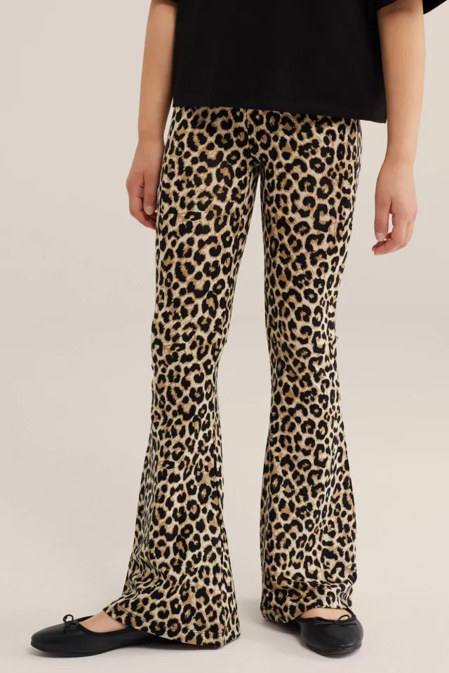 WE Fashion flared legging panterprint bruin, foto 3