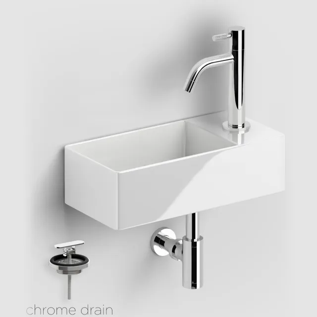 Clou Fonteinset Clou New Flush 3 Incl. Toebehoren 10x35 Cm Glanzend Wit