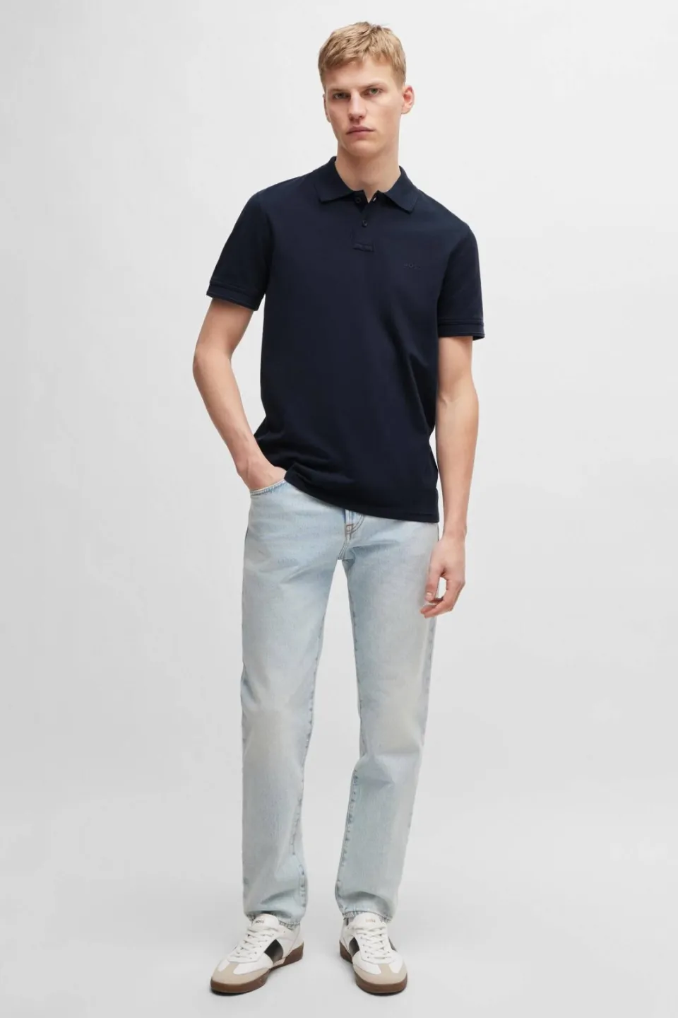Boss regular fit polo Prime donkerblauw, foto 3