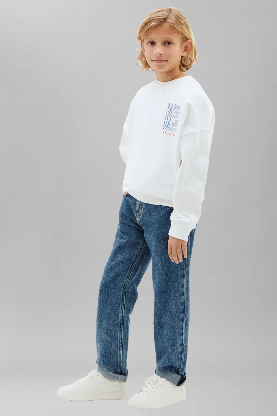 Calvin Klein straight leg jeans - mediumblauw, foto 4