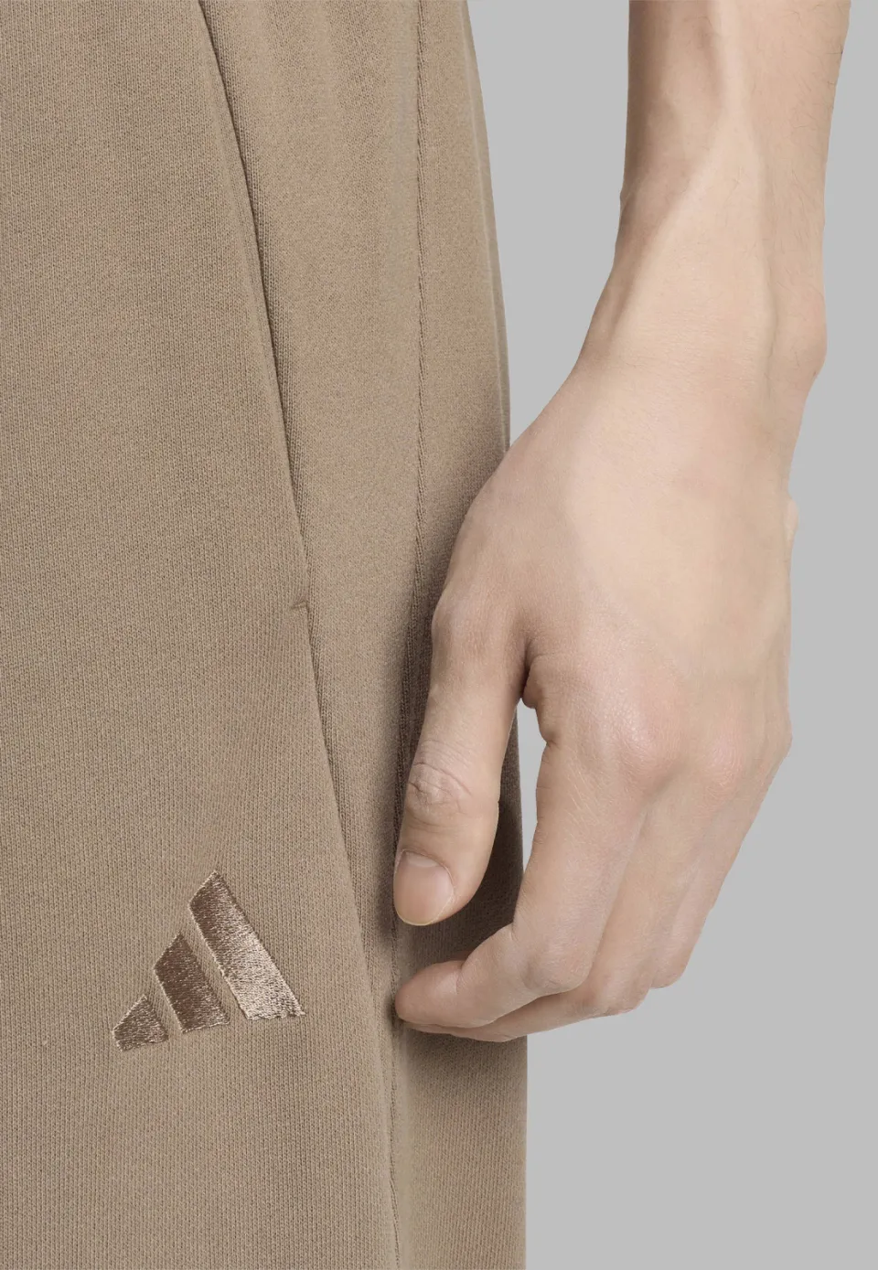 Adidas Kit Small Logo Wide joggingbroek beige, foto 6