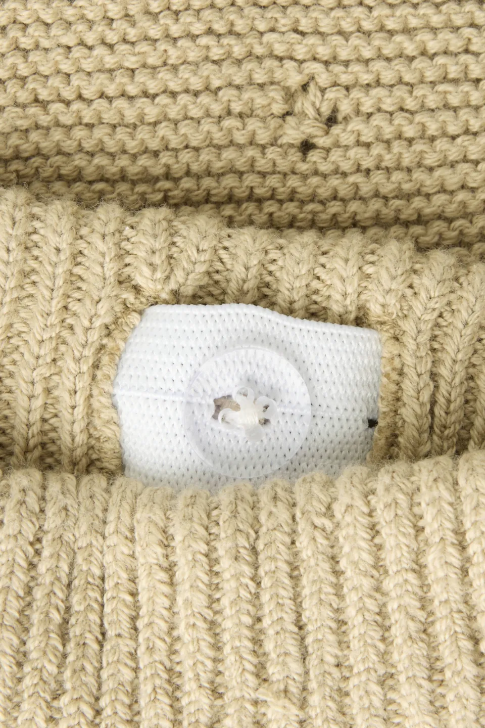 Lil' Atelier Baby katoenen gebreide babybroek beige, foto 7