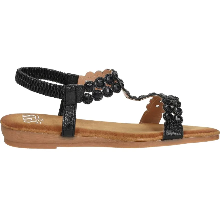 Sub55 sandalen plat zwart