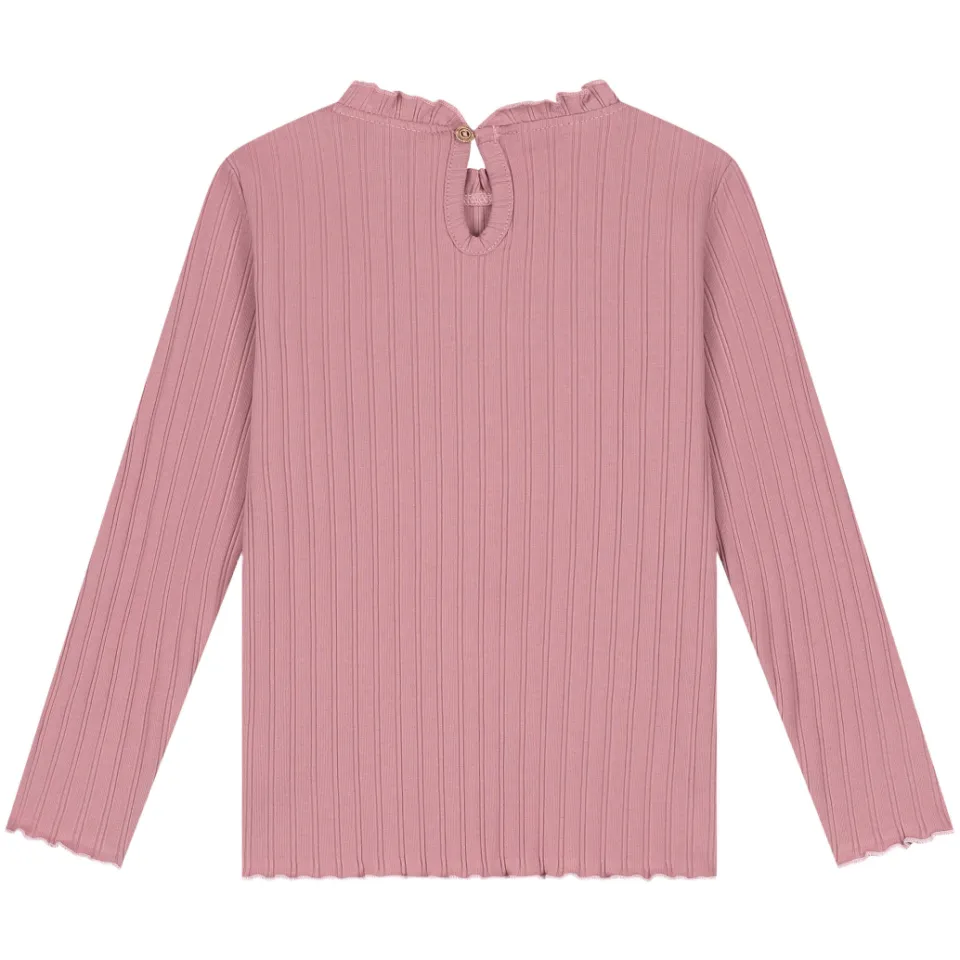 Stains&Stories longsleeve met ruches roze, foto 2