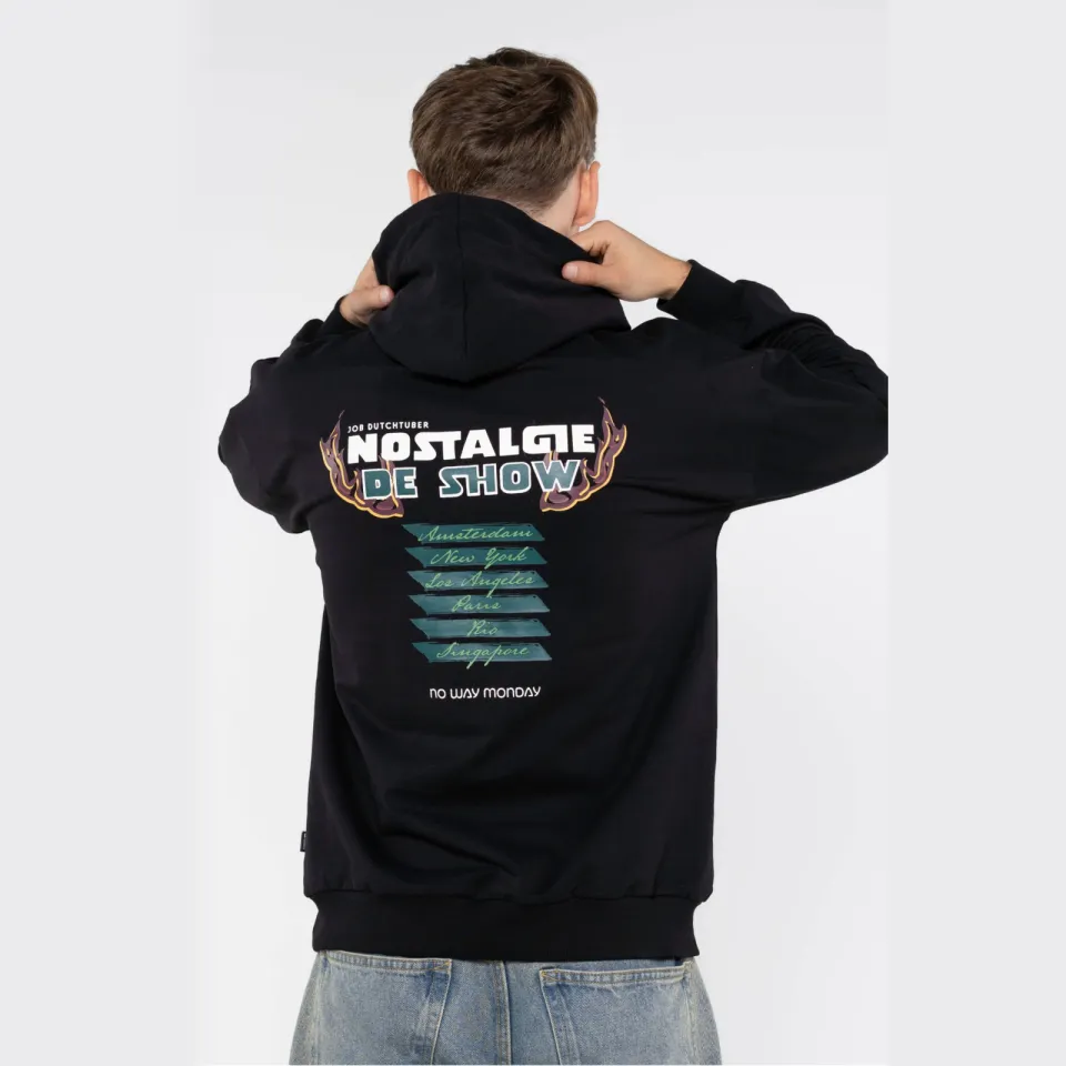 No Way Monday X Job Dutchtuber oversized hoodie met backprint - zwart, foto 4
