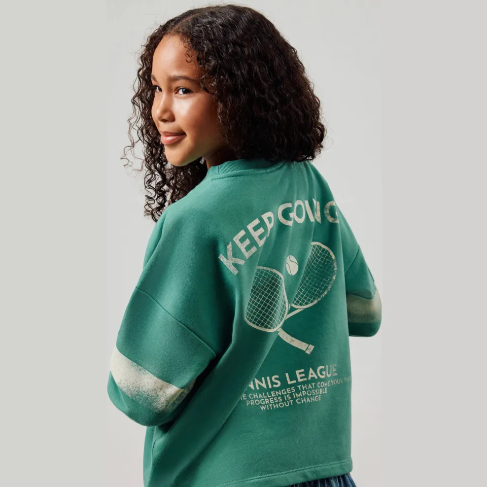 s.Oliver longsleeve met backprint groen meisjes