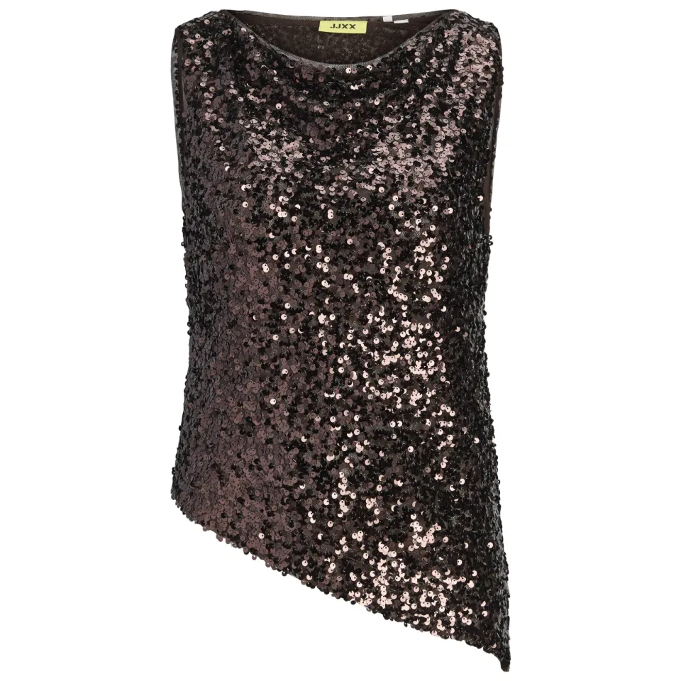 JJXX GIRL top met glitters en pailletten donkerrood, foto 2