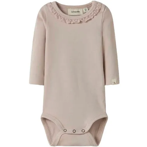 Lil' Atelier BABY romper lichtroze Meisjes Stretchkatoen Ronde hals Effen