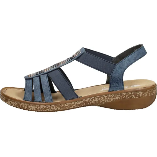Rieker sandalen plat blauw, foto 2