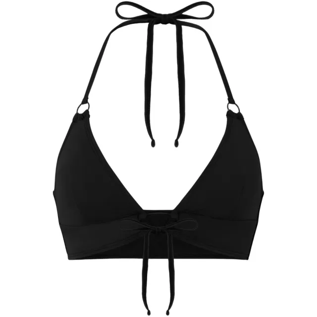 Moodies Undies voorgevormde triangel bikinitop met voorsluiting - zwart