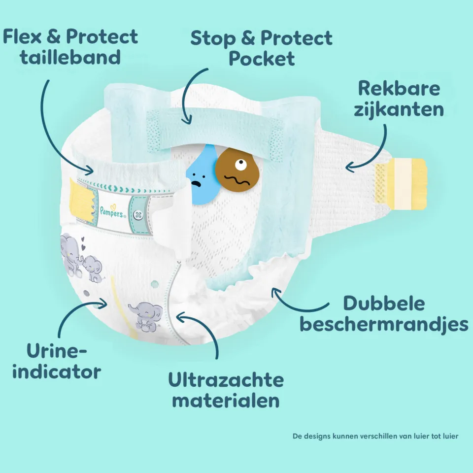 Pampers Premium Protection Maat 1 maandbox - 180 luiers - 2kg - 5kg, foto 7