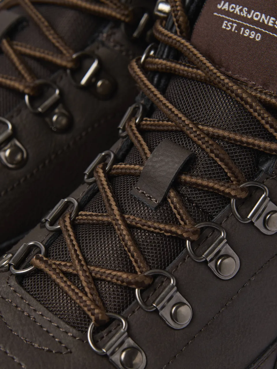 Jack & Jones imitatieleren veterboots met profielzool - bruin, foto 7
