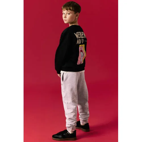 NAME IT regular fit joggingbroek grijs met tekstprint, foto 3