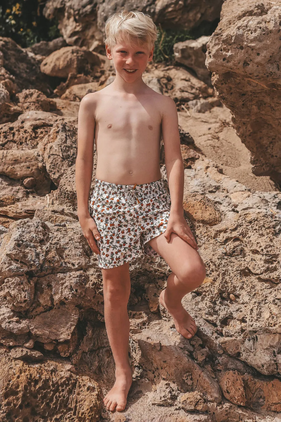 Salted Stories zwemshort offwhite/oranje, foto 4