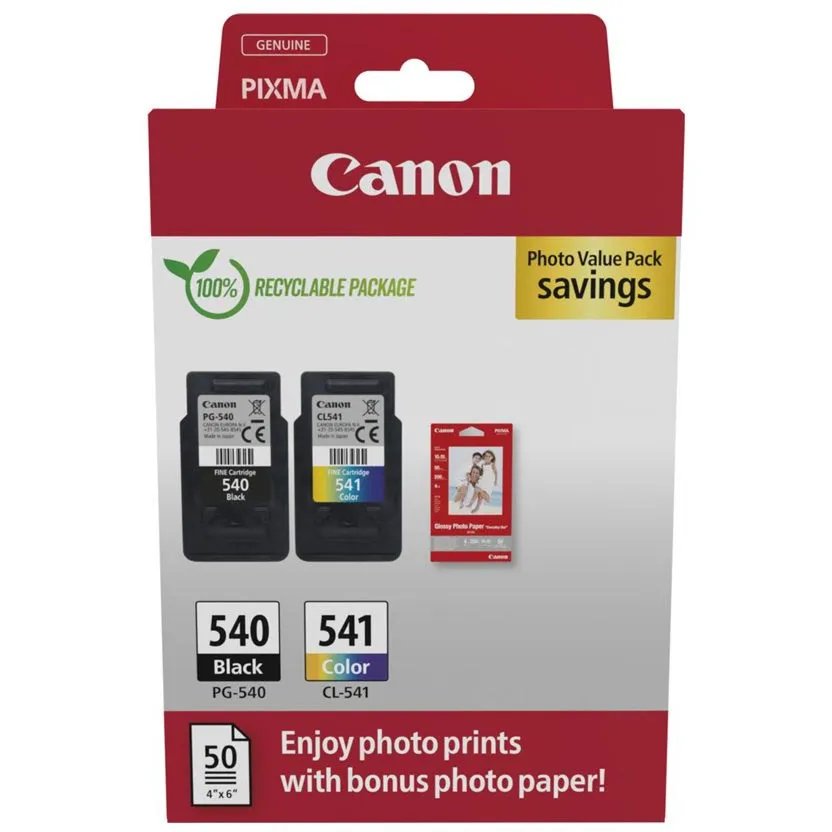 Canon PG-540 en CL-541 inktcartridges multipack Zwart