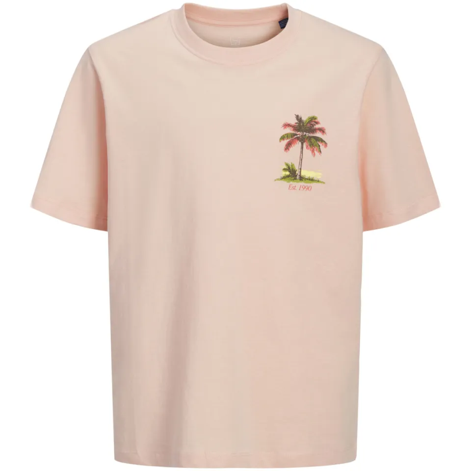 Jack & Jones rechtvallend t-shirt met backprint zacht oranje, foto 2