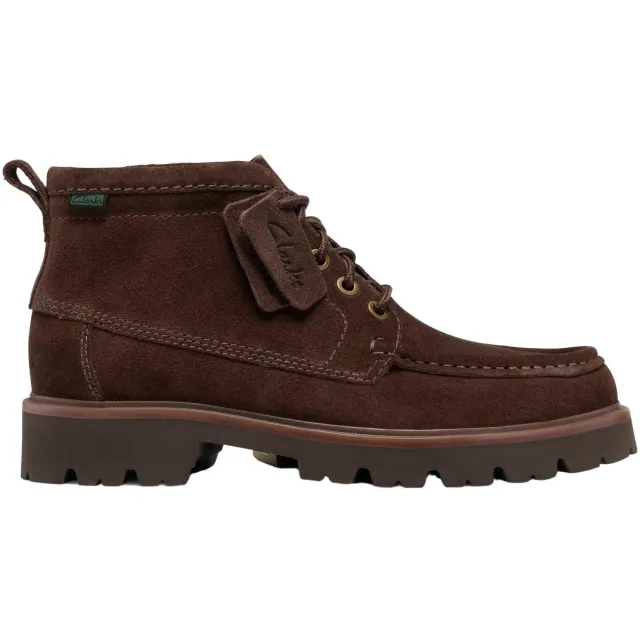 Clarks Torhill High suède veterboots met profielzool - donkerbruin