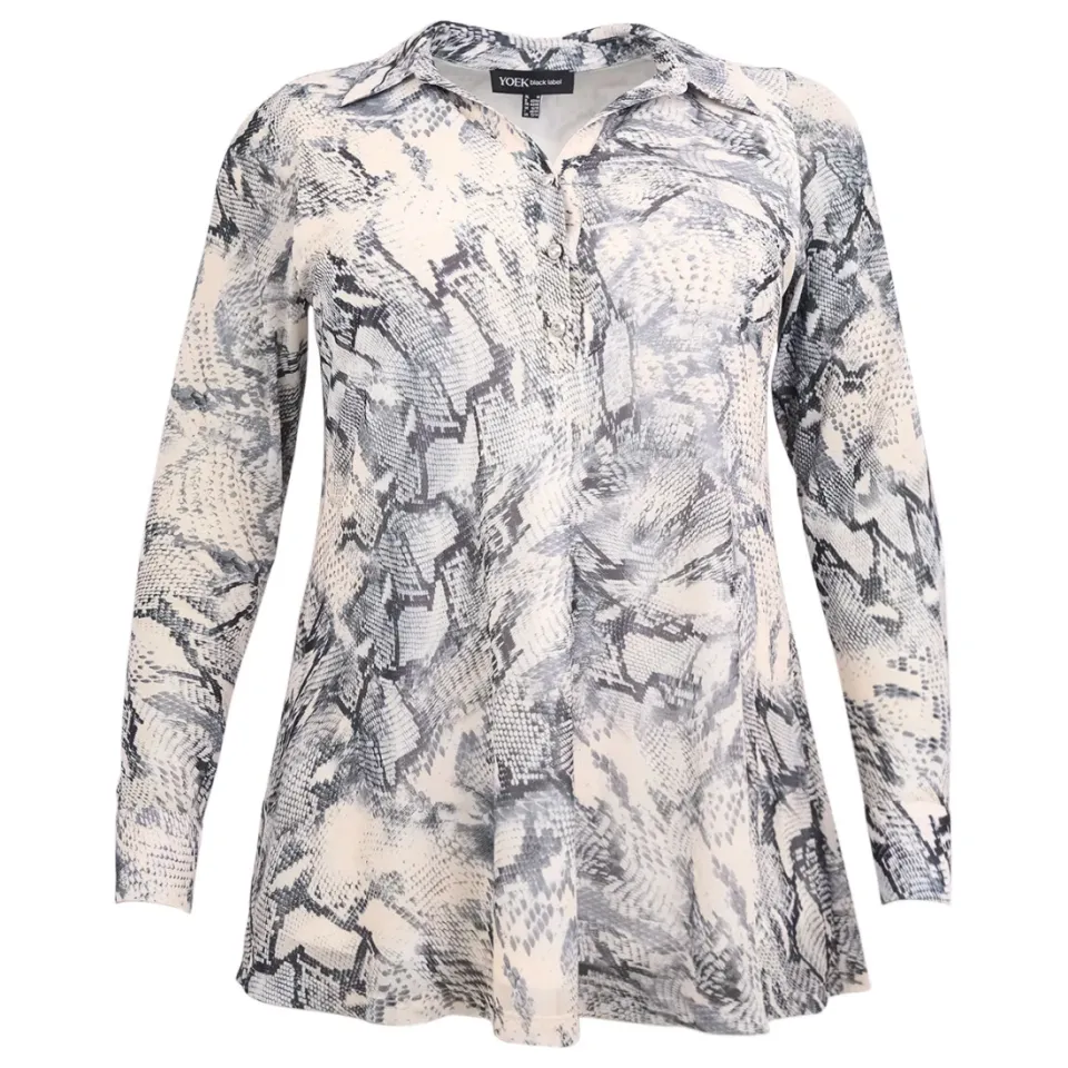 Yoek Viperine blouse slangenprint beige, foto 2