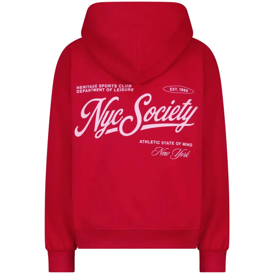 America Today hoodie met backprint - rood, foto 6