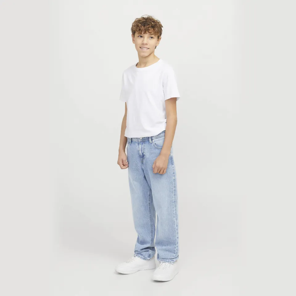 Jack & Jones JUNIOR high waist relaxed fit jeans light blue denim