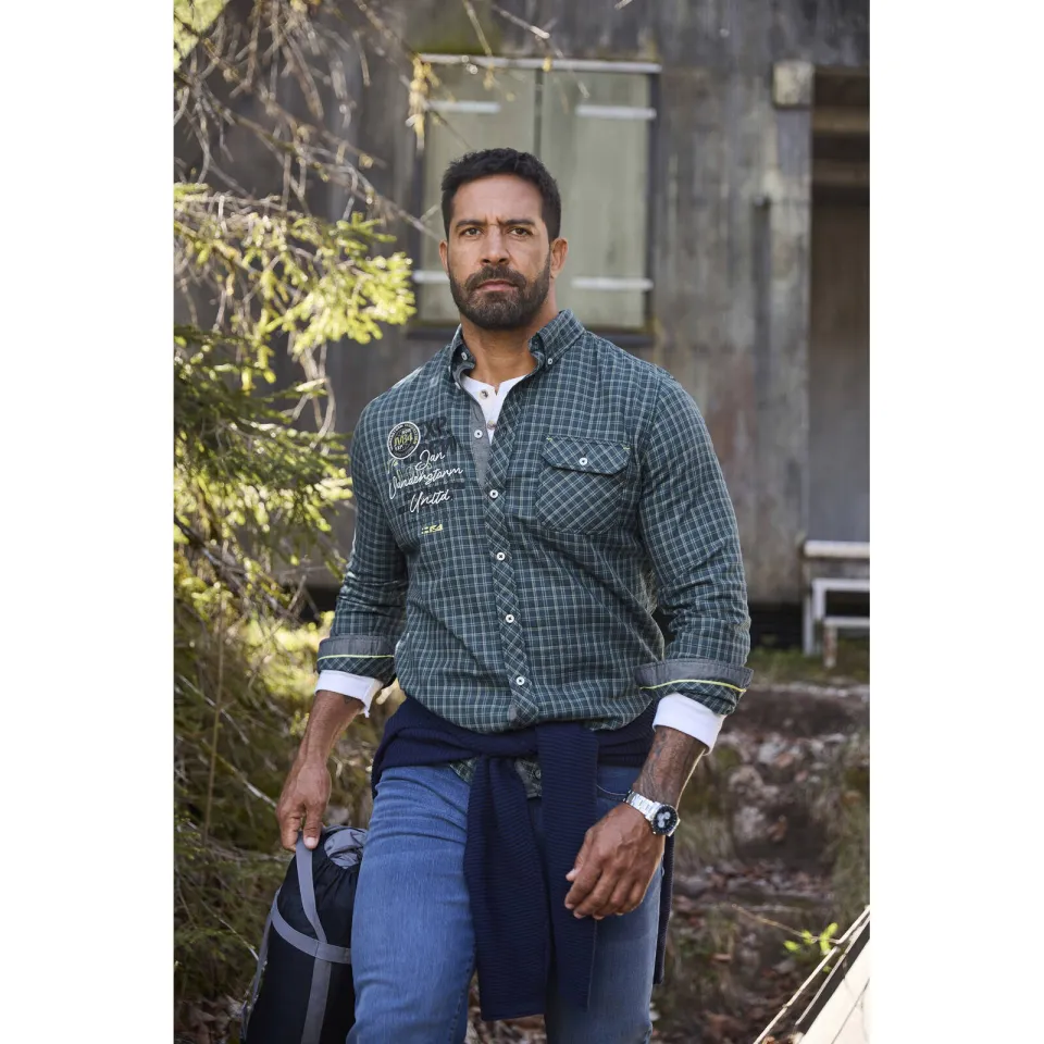 Jan Vanderstorm +FIT Collectie casual overhemd PERTAVIN Plus blauw, foto 5