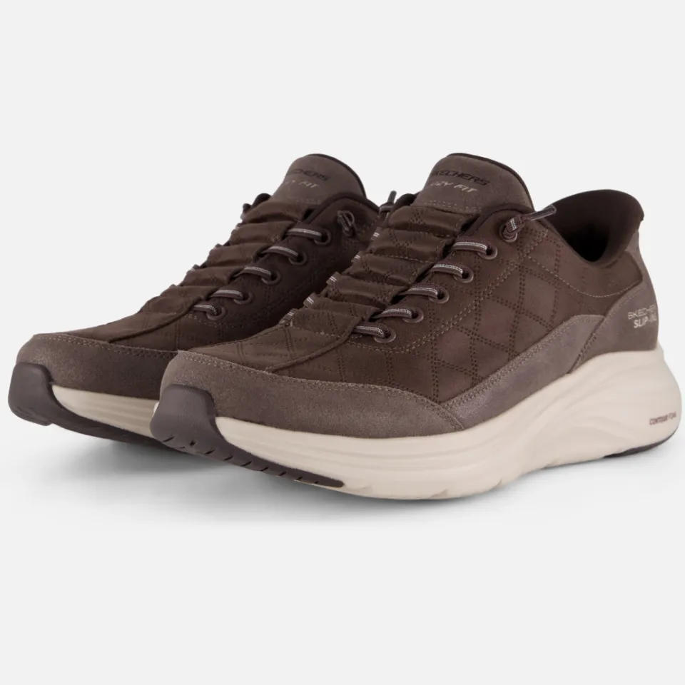 Skechers Slip-ins Contour Foam veterschoenen bruin, foto 3
